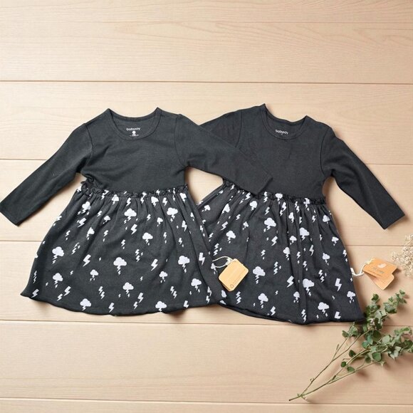 Babysoy Organic Cotton Dresses 2-Pack Thunder Print Size 2T - Picture 1 of 9